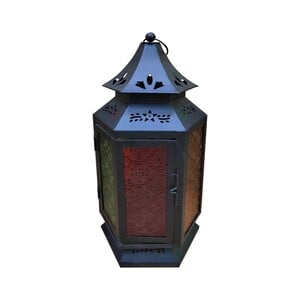 Maple Leaf Decorative Metal Fanoos Lantern 14.5x17x36cm JK6618L