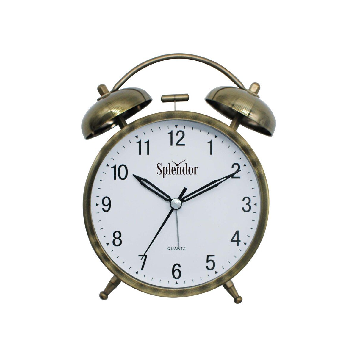 Splendor Battery Operated Twin Bell Alarm Clock 11.5x5.5x15.2cm PT515 Assorted