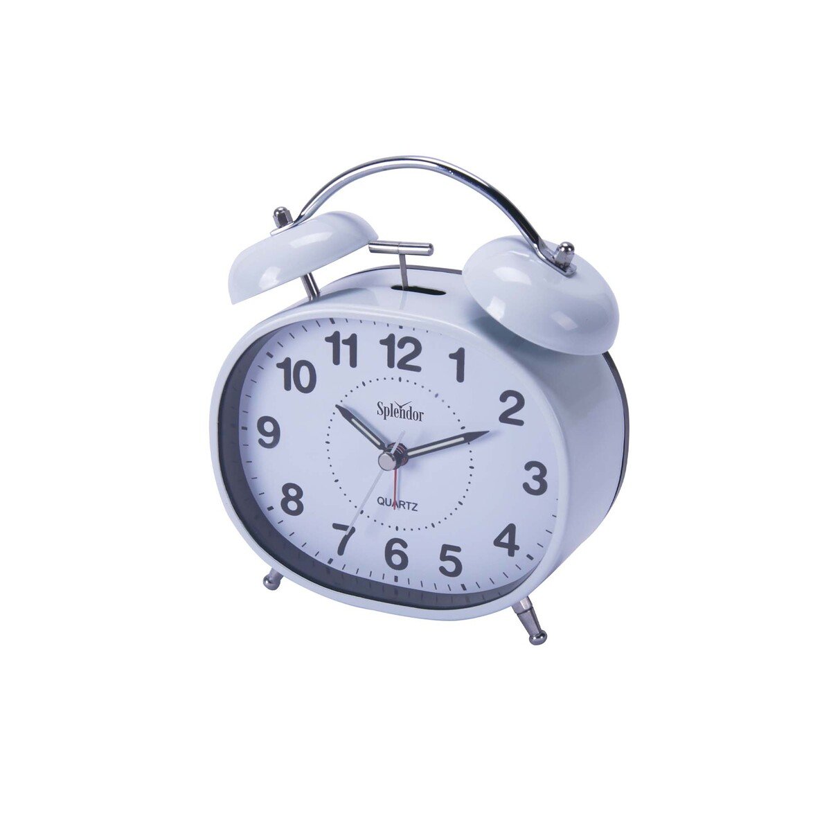 Splendor Battery Operated Twin Bell Alarm Clock 12.4x5.8x14.6cm PT240 Assorted