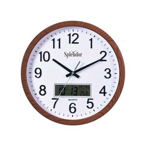 Splendor Battery Operated PVC Wall Clock 36.1cm PW288 Assorted