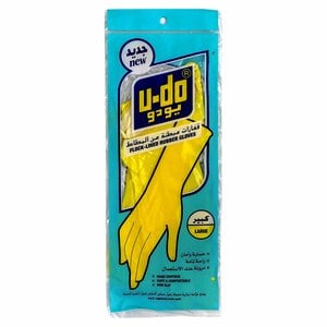 U-Do Flock-Lined Rubber Gloves Large 1 Pair