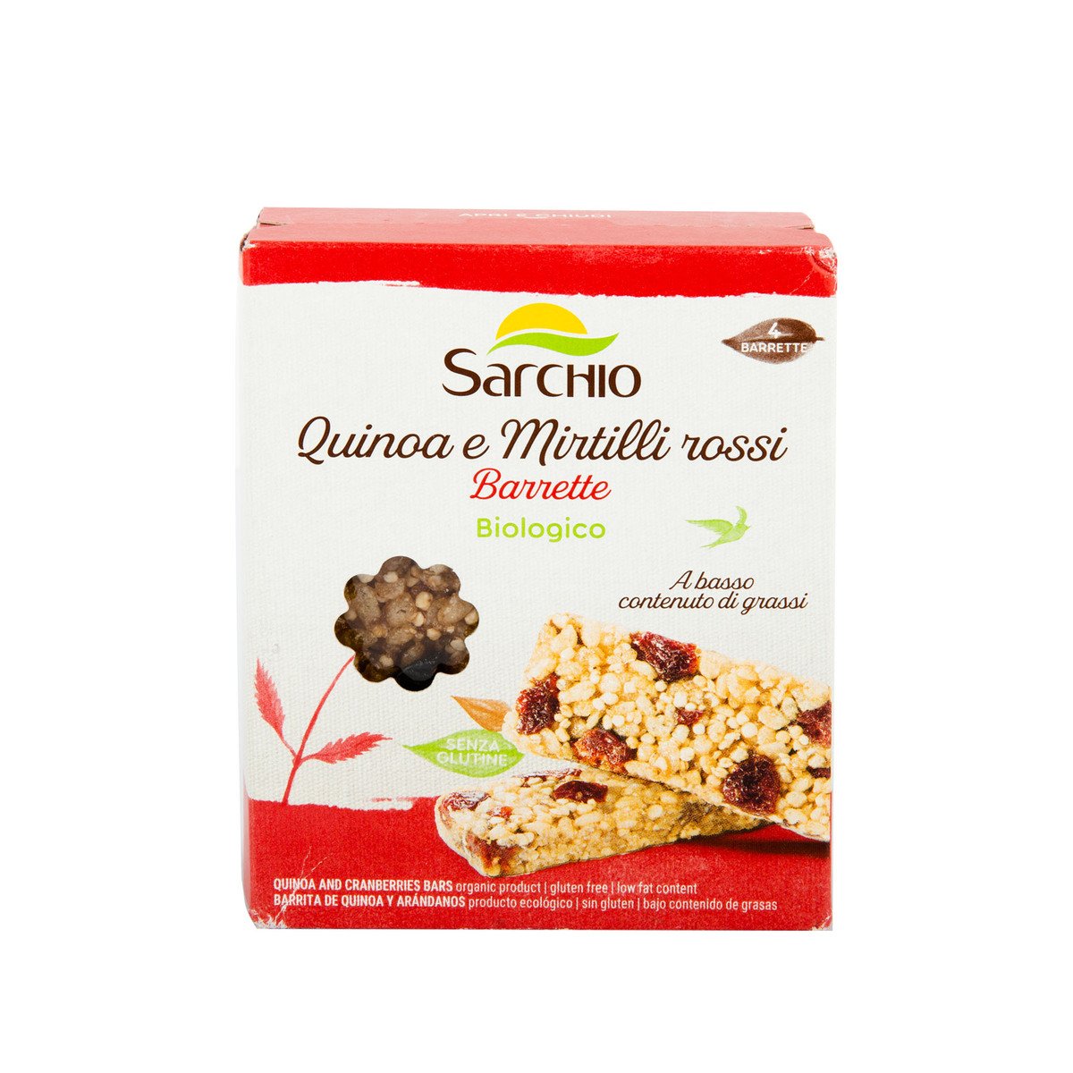 Buy Sarchio Organic Quinoa and Cranberries Bars 80 g Online at Best Price | Cereal Bars | Lulu UAE in UAE