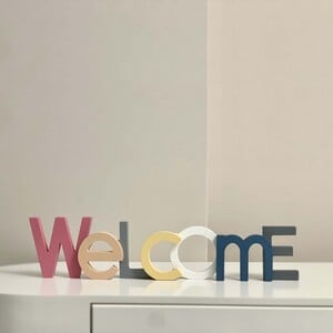 Maple Leaf Welcome Sign Wooden Cutout Word Art Tabletop Decor, 50 x 11.5 x 3.3 cm YX211-44A