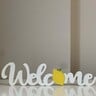 Maple Leaf Welcome Sign Wooden Cutout Word Art Tabletop Decor, 40 x 1.5 x 9.5 cm