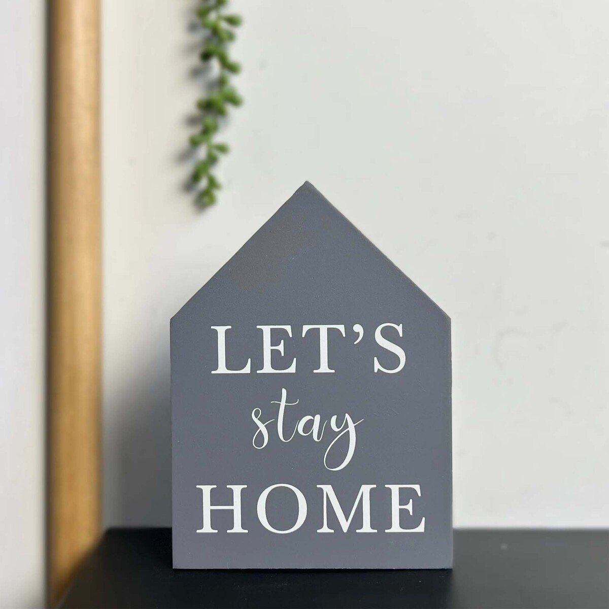 Maple Leaf Home Sweet Home/Lets Stay Home Sign Wooden Wall And Table Decor, 10 x 2 x 14 cm, HT74943A/B