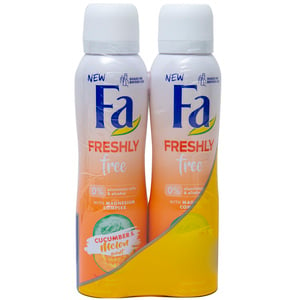 Fa Freshly Free Deodorant With Cucumber And Melon Scent 2 x 150ml