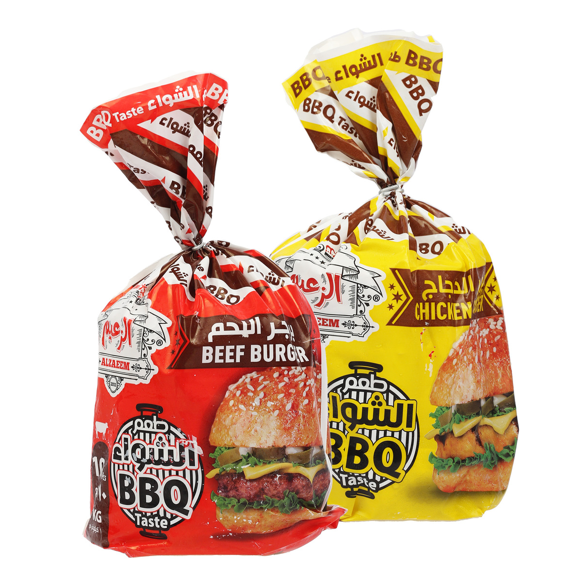 Al Zaeem BBQ Chicken Burger 1 kg + Beef Burger Value Pack 1 kg