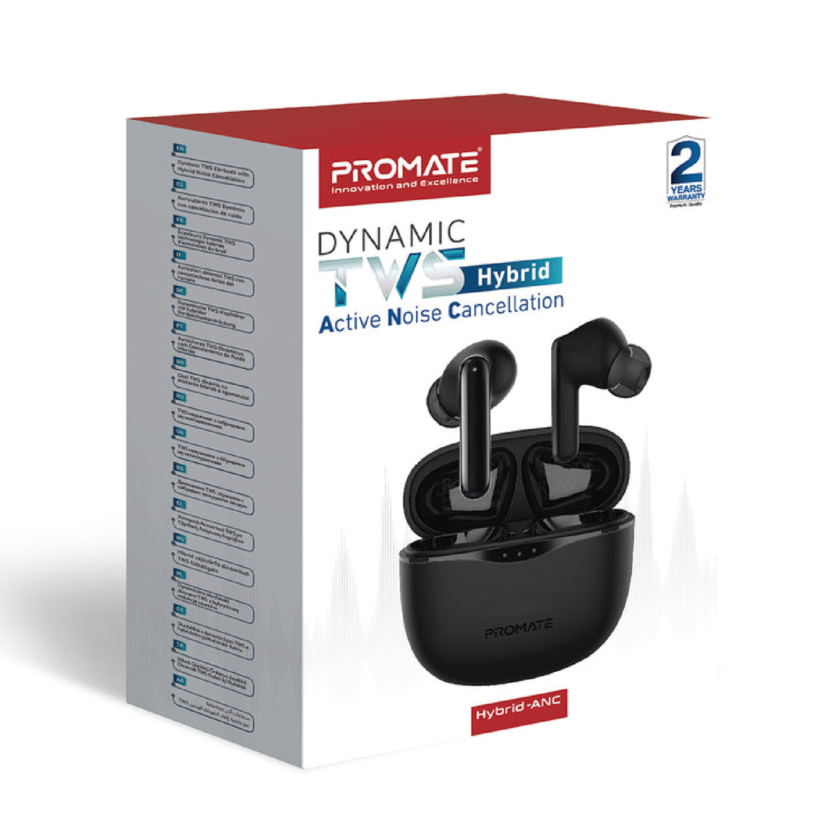 Promate Dynamic TWS Hybrid Earbuds with Active Noise Cancellation HYBRID-ANC