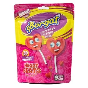 Buy Borgat Lollipop Heart Beats 9 x 14g Online at Best Price | WELCOME BACK GROCERY | Lulu KSA in Saudi Arabia
