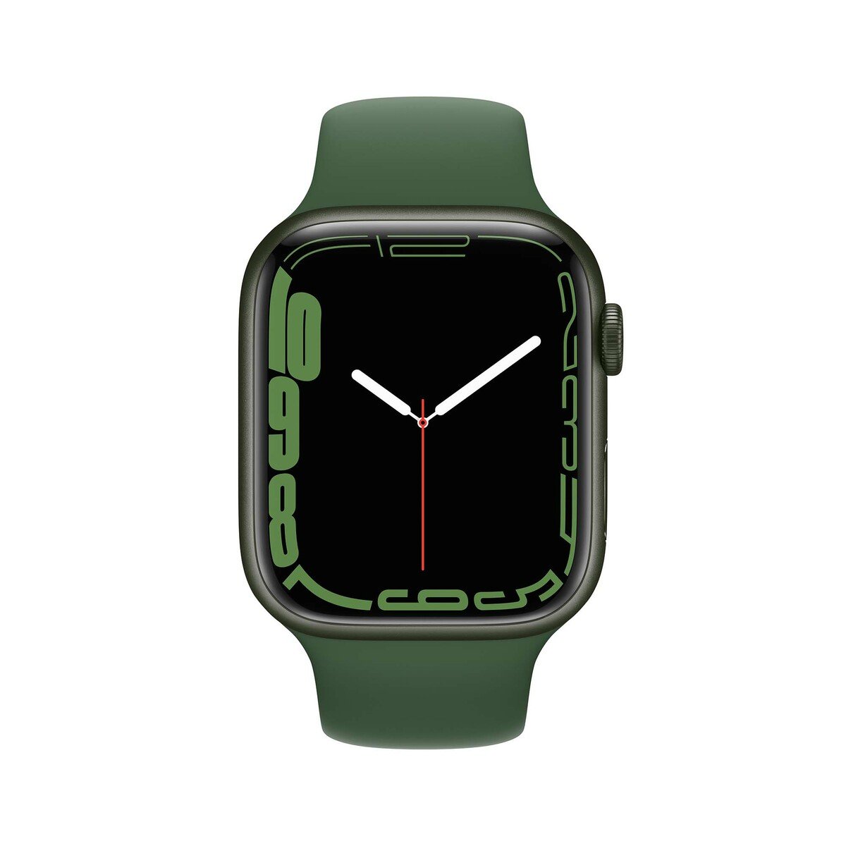 ساعة ابل Series 7 GPS, 41mm إطار أخضر المنيوم مع سوار رياضي  أخضر