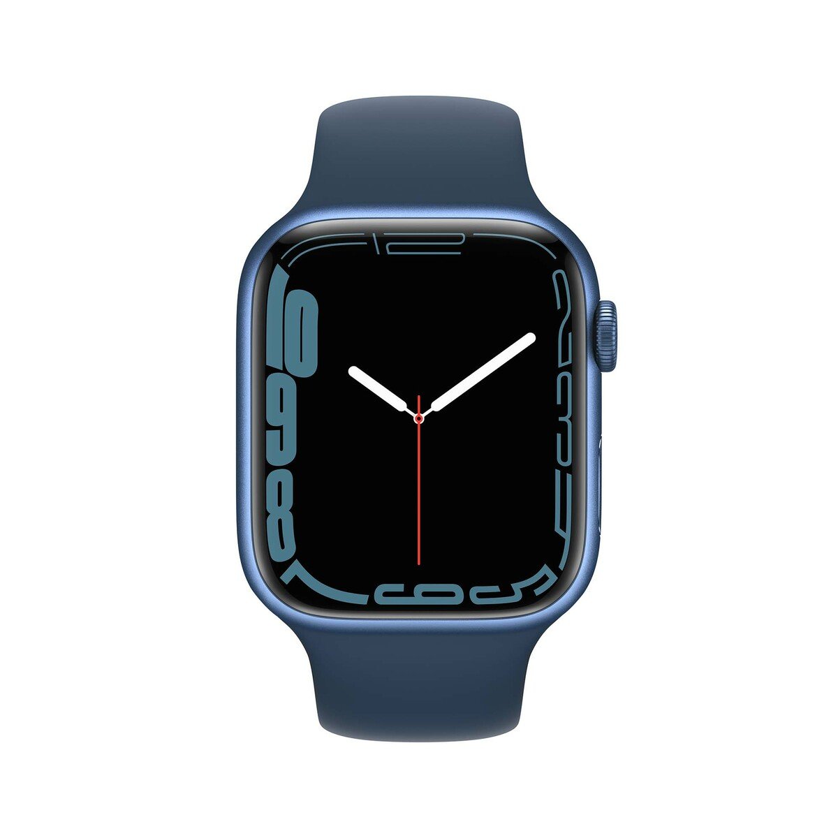 ساعة ابل Series 7 GPS, 41mm إطار أزرق المنيوم مع سوار رياضي  أزرق