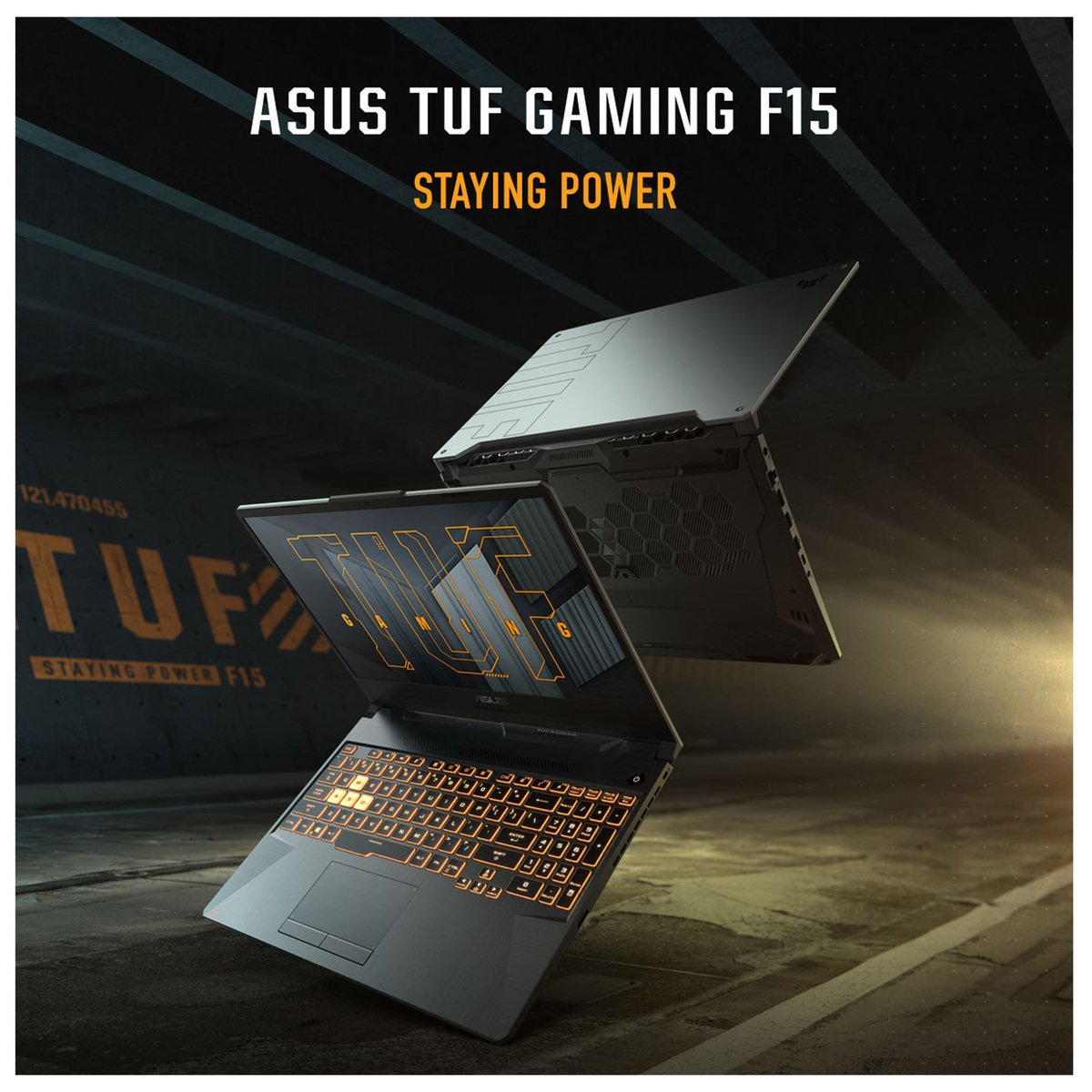 Asus TUF(FX506HCB-HN1138T)Gaming Laptop,Core i5-11400H,8GB RAM, 512GB SSD,4GB GeForce RTX™ 3050,Windows10,15.6inch FHD,Display,Eclipse Gray,English/Arabic Keyboard
