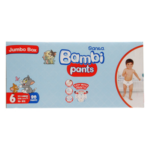 Sanita Bambi Baby Diaper Pants Size 6 Extra Large 16+kg 80pcs