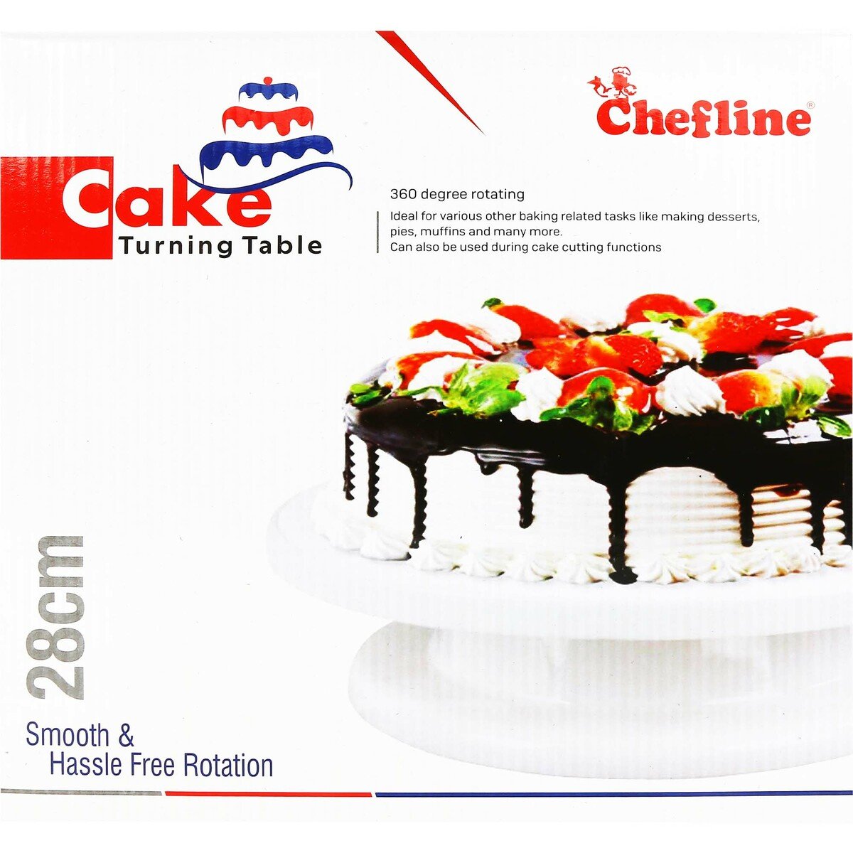 Chefline Revolving Cake Decorating Stand 28cm + Spoon