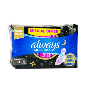 Always All in One Ultra Thin Night Sanitary Pads 16pcs