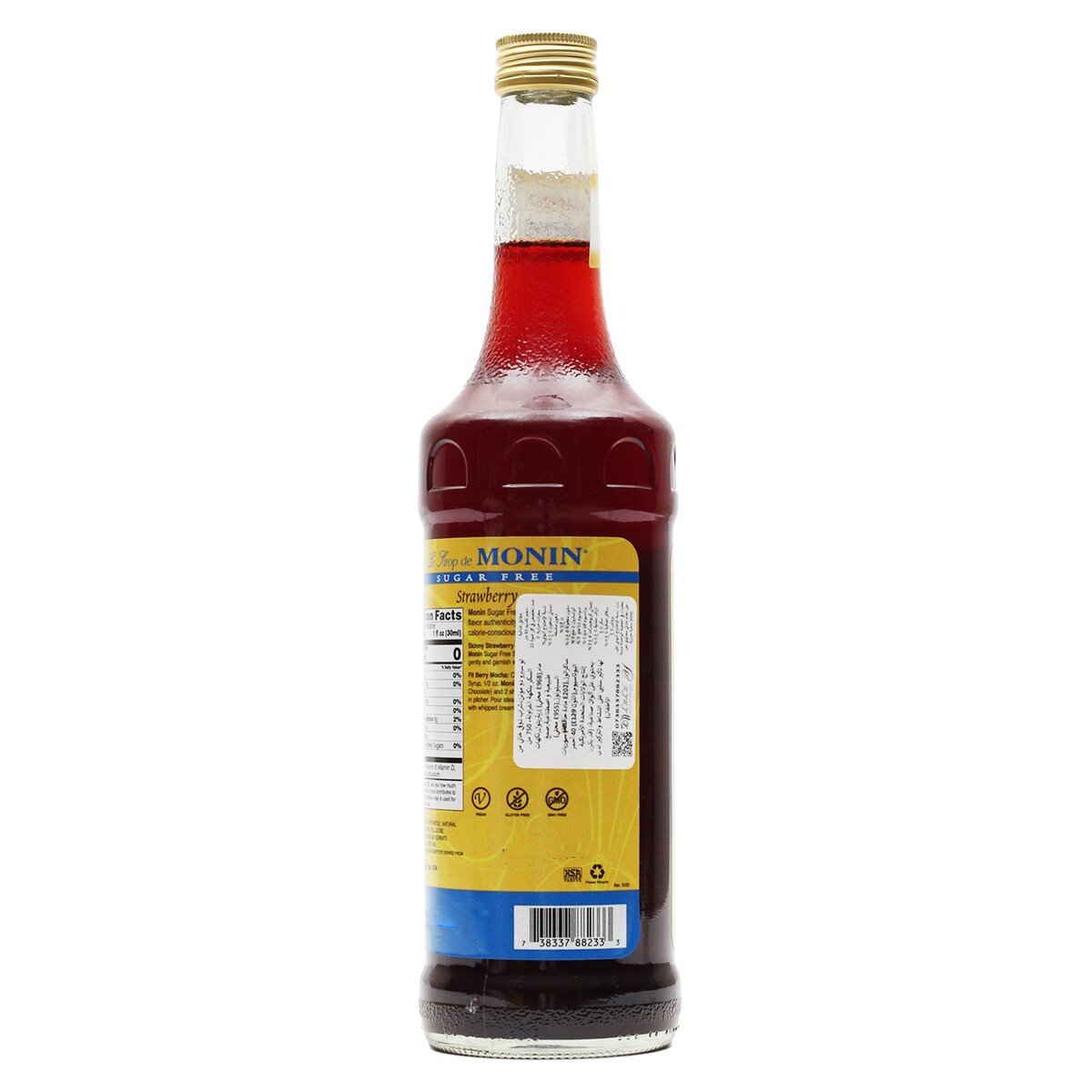 مونين شراب الفراولة خالي من السكر 750 مل