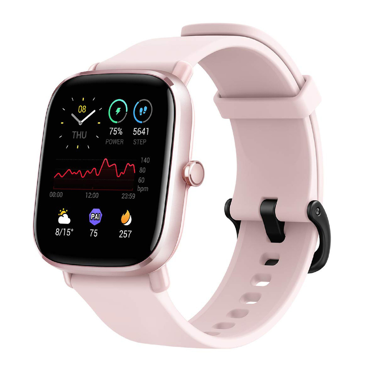 Amazfit GTS 2 Mini Fitness Smart Watch, Super-Light Thin Design, SpO2 Level Measurement, 14-Days Battery Life, 70+ Sports Modes, Heart Rate, Sleep, Stress Level Monitoring, Flamingo Pink