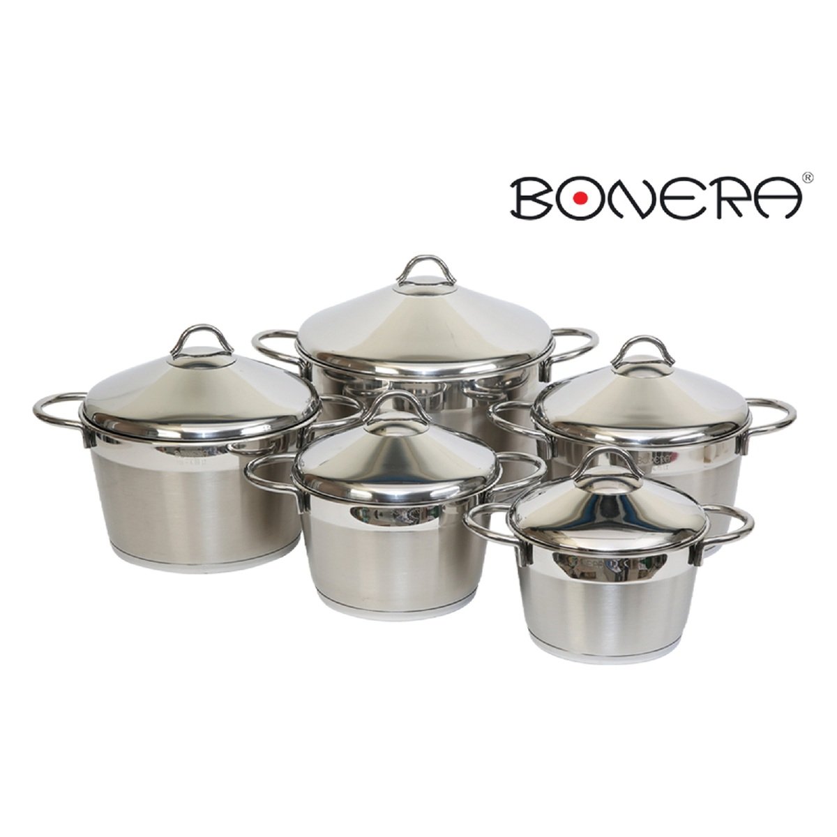Bonera Stainless Steel  Cookware Set Chef 10pcs Made in Turkey