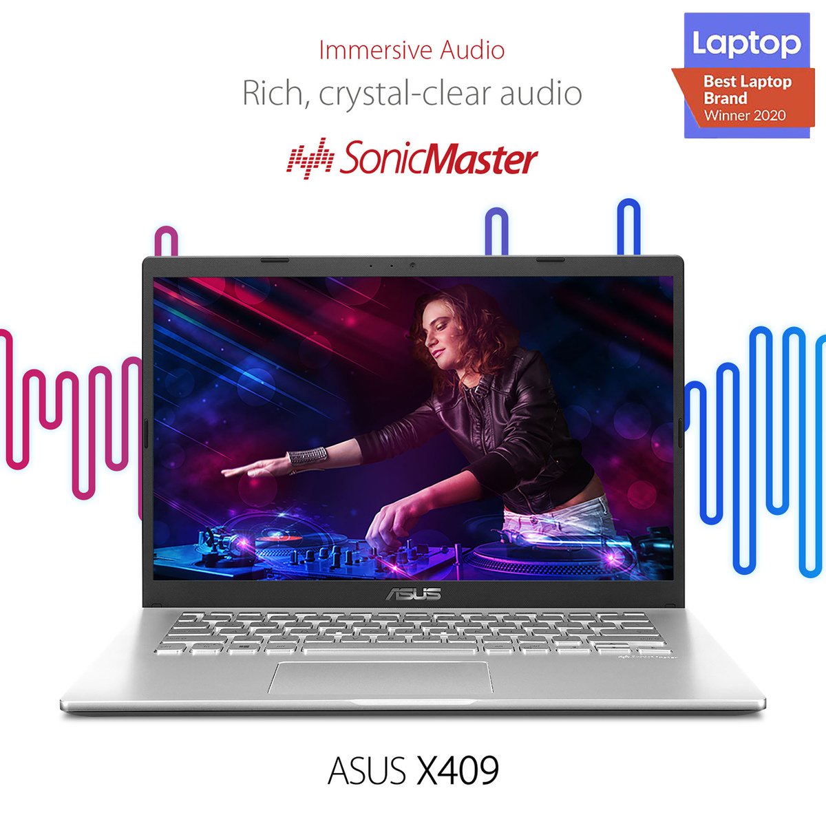 ASUS Laptop X409FA-EK590T, Slim Laptop, Core i3-10110U, 4GB RAM, 256GB PCIE G3, Intel UMA, 14 inch FHD (1920X1080) 16:9, Windows 10 Home, Silver