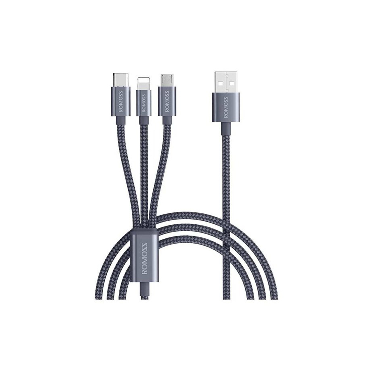 Romoss 3 in 1 Lightning/Micro/Type C To USB Cable,1.5M