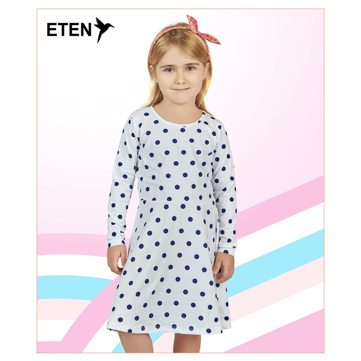 Eten Girls Basic Dress Long Sleeve WGDL301 7-8Y