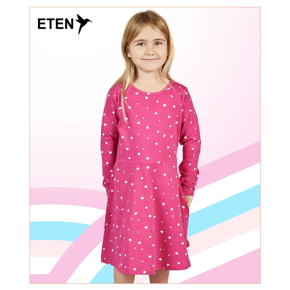 Eten Girls Basic Dress Long Sleeve WGDL304 3-4Y