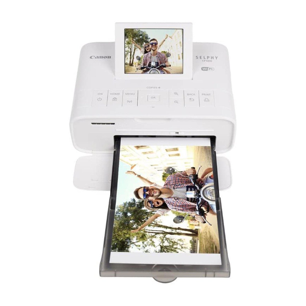 Canon SELPHY CP1300 Colour Portable Photo Printer White + Canon RP-108 High-Capacity Color Ink/Paper Set