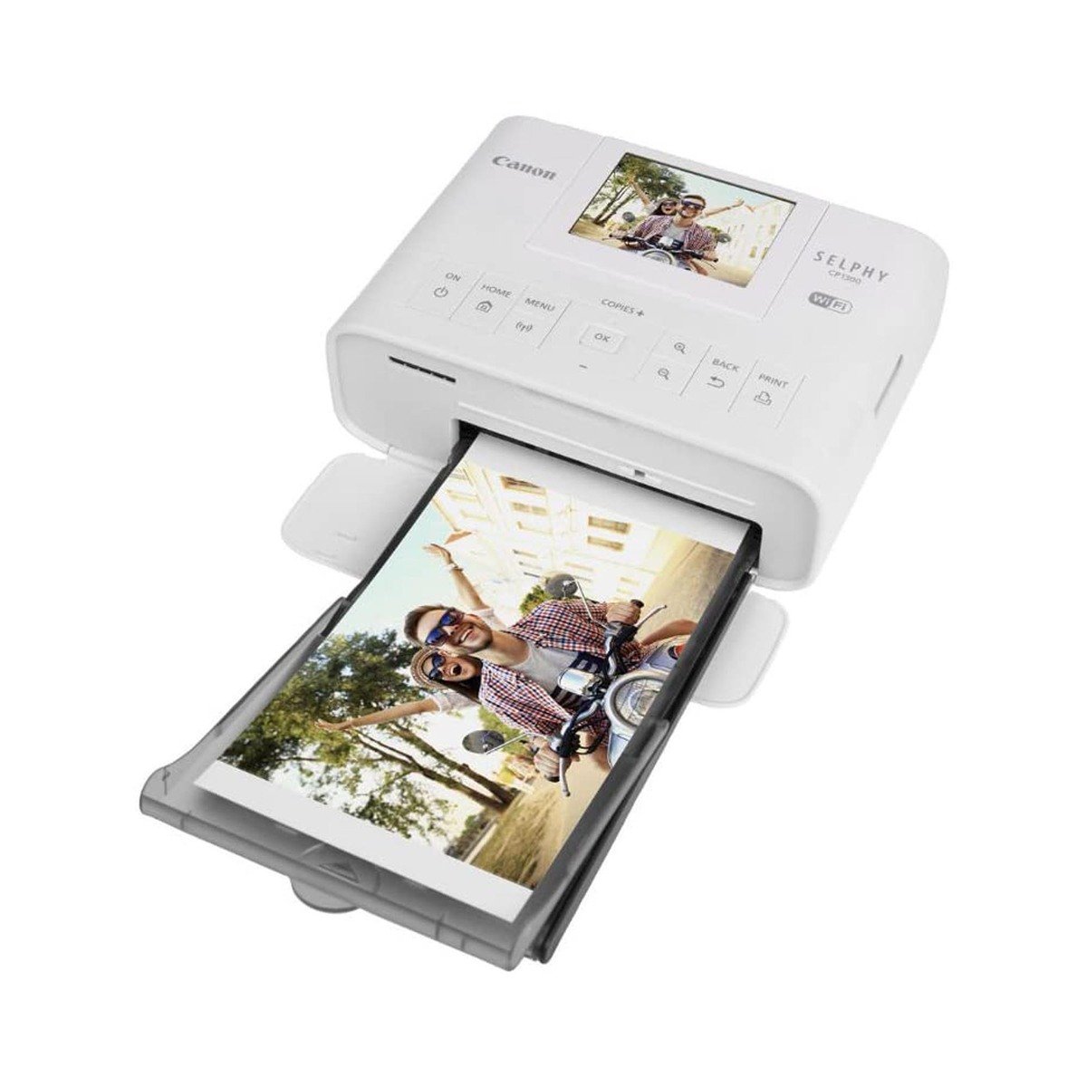 Canon SELPHY CP1300 Colour Portable Photo Printer White + Canon RP-108 High-Capacity Color Ink/Paper Set