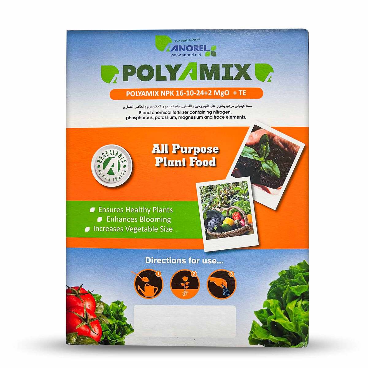 Polyamix NPK 16-10-24+2 MgO +TE All Purpose Plant Food 500g