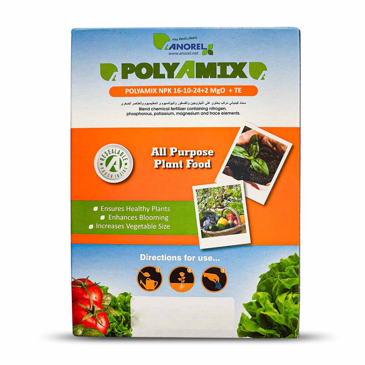 Polyamix NPK 16-10-24+2 MgO +TE All Purpose Plant Food 1000g