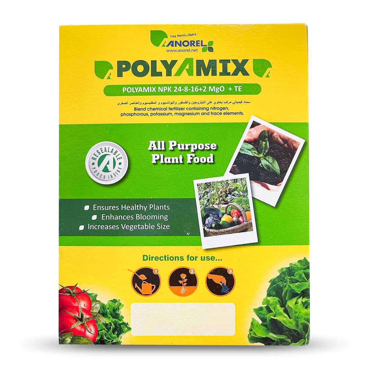 Polyamix NPK 24-8-16+2 MgO +TE All Purpose Plant Food 1000g