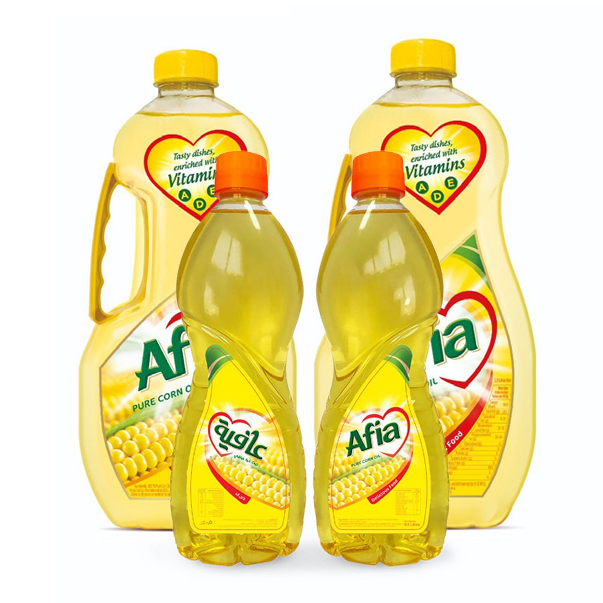 Buy Afia Corn Oil 2 x 1.5 Litres + 2 x 500 ml Online at Best Price | Olive Oil | Lulu UAE in UAE