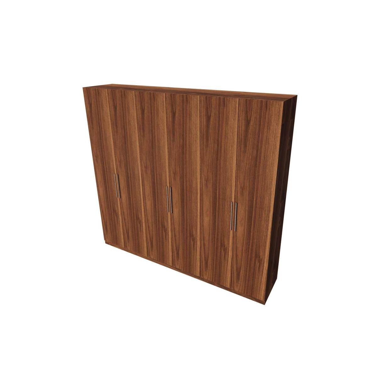 Maple Leaf Wardrobe Walnut,6 Doors Size:220x60x240 Cms (HxWxL)