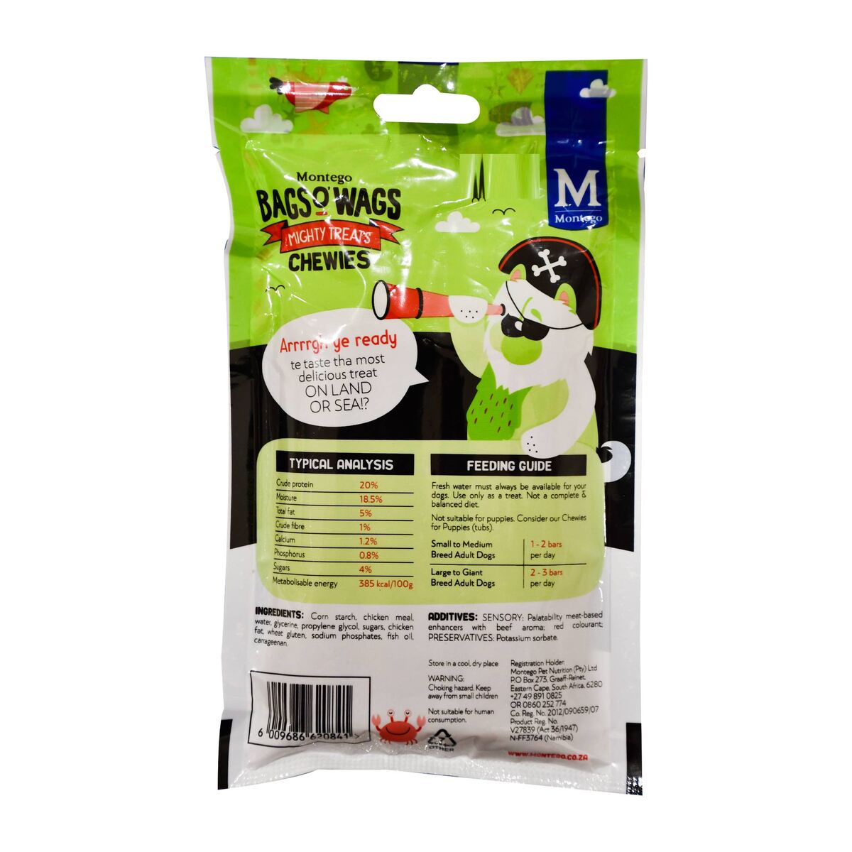 Montego Bags O' Wags Chewies Beef Flavour Dog Treats 120 g