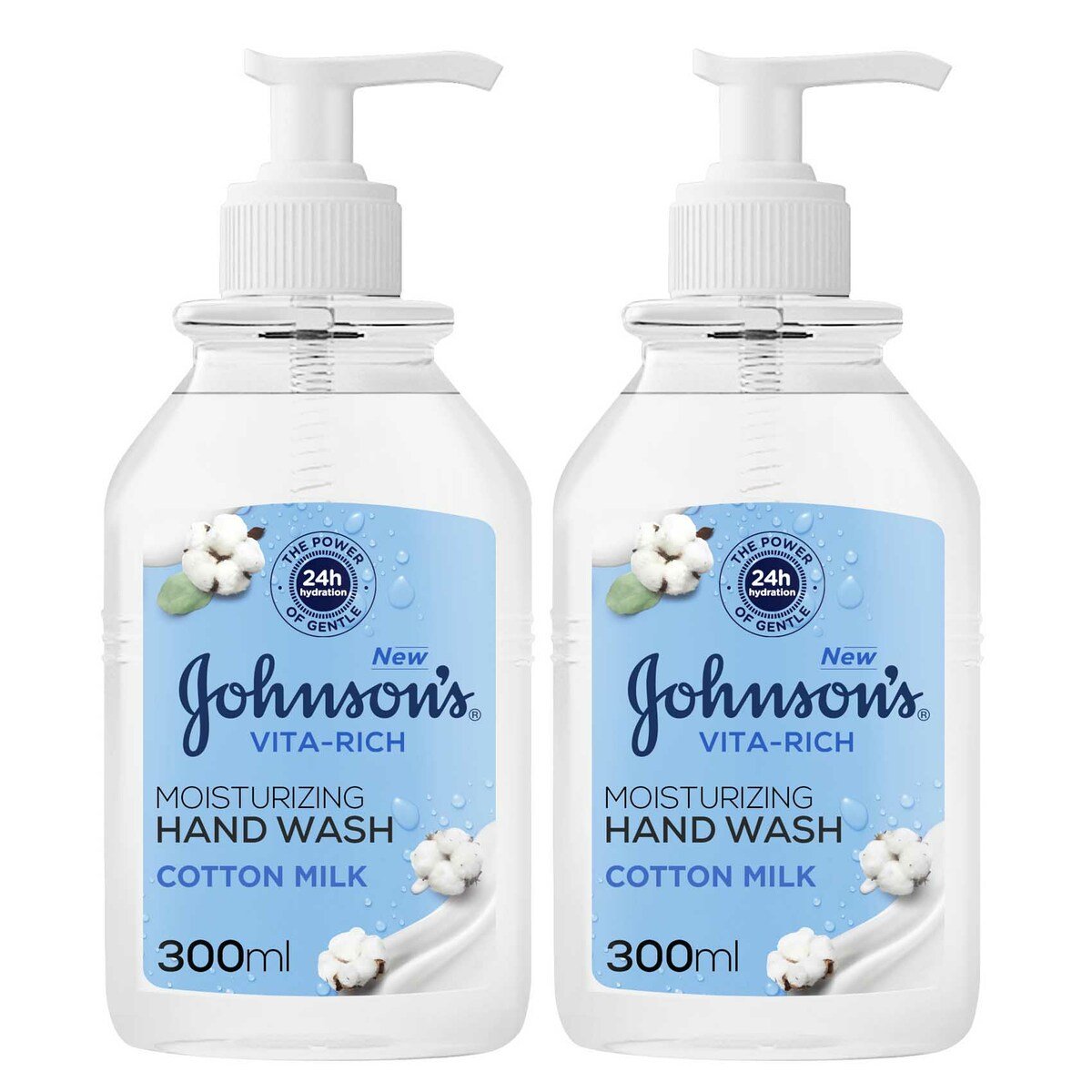 Johnson's Hand Wash Vita Rich Moisturizing Cotton Milk 2 x 300 ml