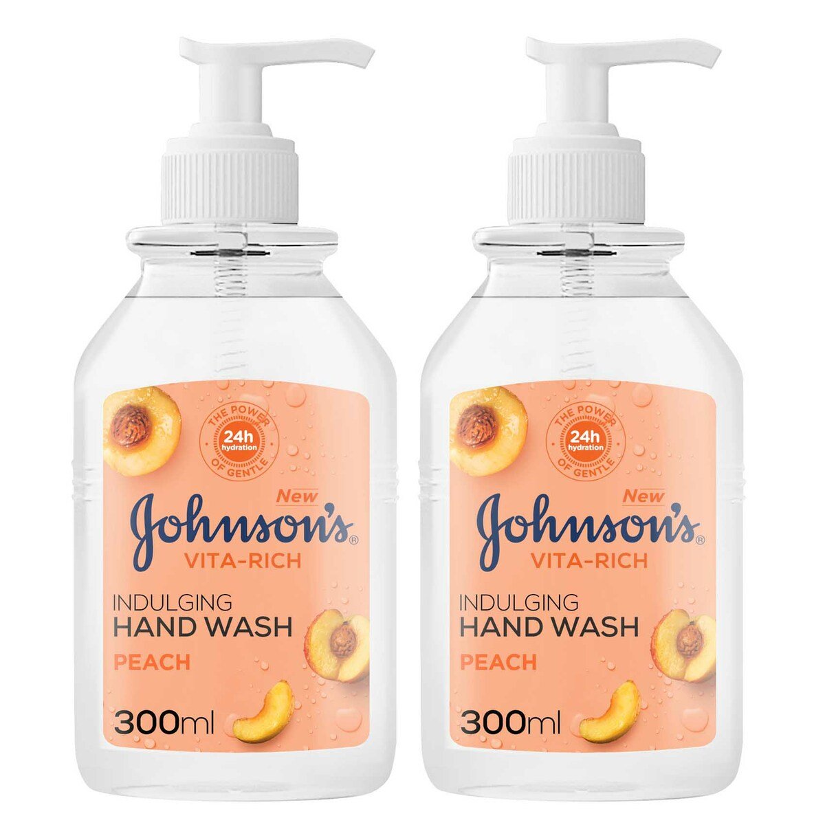 Buy Johnsons Hand Wash Vita Rich Indulging Peach 2 x 300 ml Online at Best Price | Liquid Hand Wash | Lulu UAE in UAE