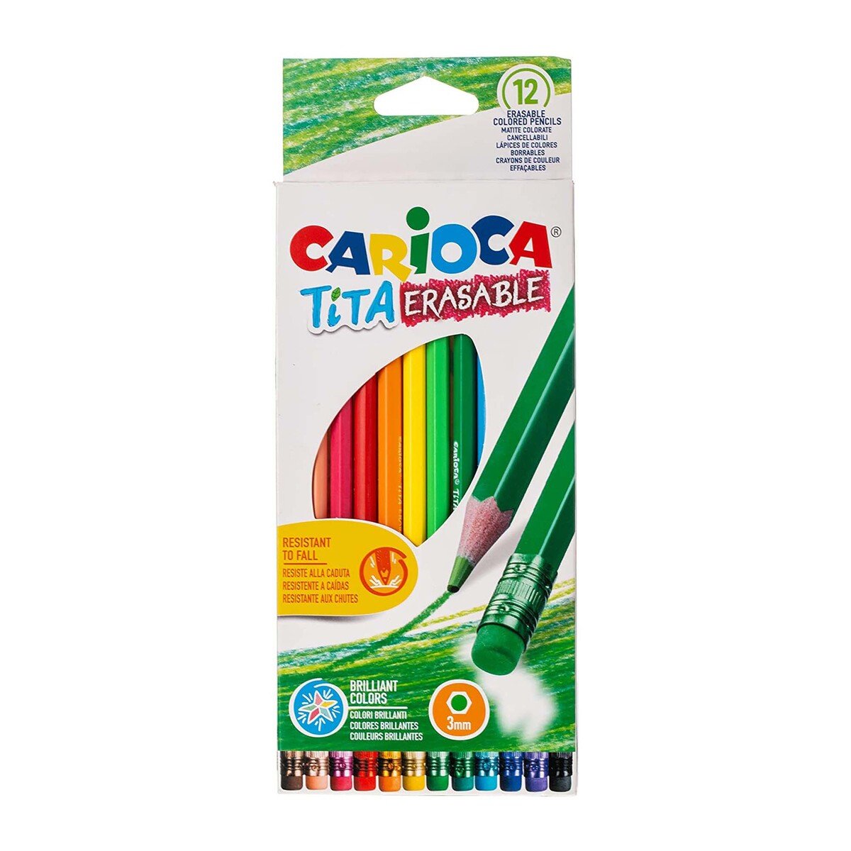 Carioca Tita Erasable Colored Pencil 12pc Pack Assorted