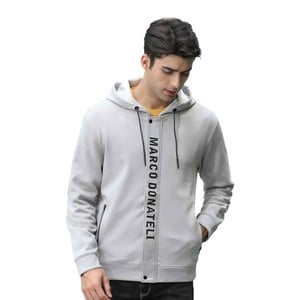 MD Hooded Jacket With Zip Gry, XL