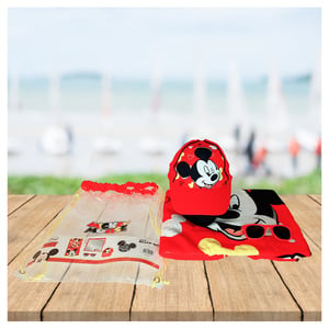 Disney Mickey Mouse - Kids Beach Set - Button Bag, Sunglass, Towel and Cap NCW007
