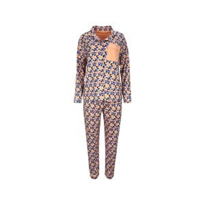 Cortigiani Women's Full Open Top Pyjama Set Long Sleeve DL-185 Extra Large