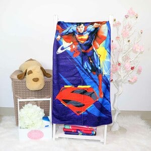 DC Comics SuperMan Microfibre Kids Beach Bath Towel 55x110cm TRHA1926 (Official DC Comics Product)