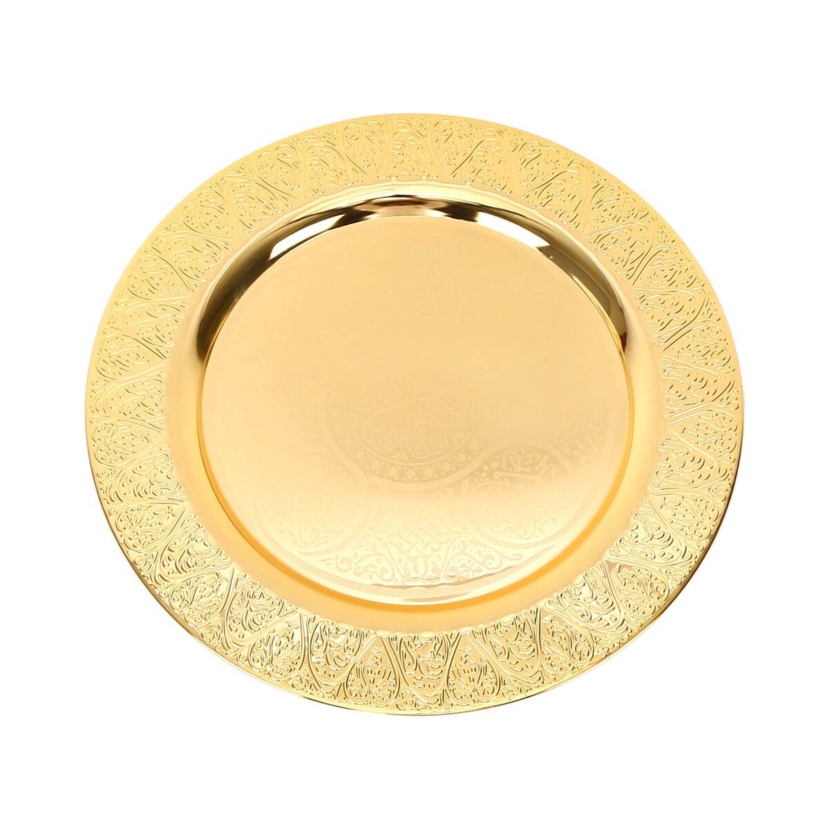 Chefline Stainless Steel Round Tray With Embossing Edge Gold 40cm RG745