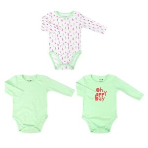 Eten Infant Girls Body Suit Long Sleeve 3Pcs Set SCCIVFG05 0-3M