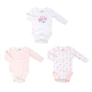 Eten Infant Girls Body Suit Long Sleeve 3Pcs Set SCCIVFG01 9-12M