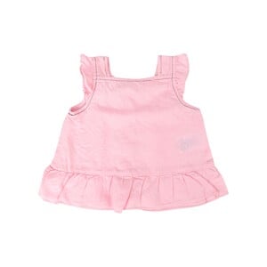 Cortigiani Infant Girls Linen Top Cut Sleeve 1685336 Pink 24M