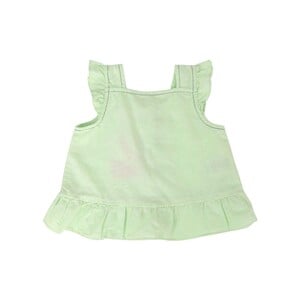 Cortigiani Infant Girls Linen Top Cut Sleeve 1685336 Green 24M
