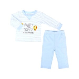 Debackers Infant Boys T.Shirt Long Sleeve + Pant 1722877 Sky Blue 12M