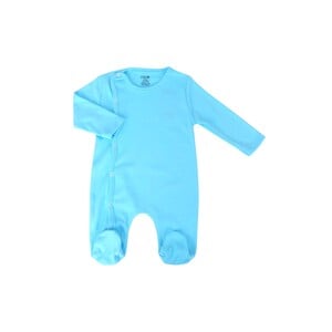 Eten Infant Boys Basic Romper Long Sleeve With Foot 005 6-9M Blue