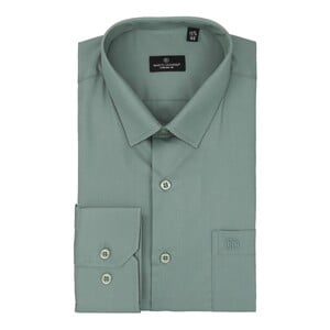 Marco Donateli Men's Solid Formal Shirt Long Sleeve-Green, 42