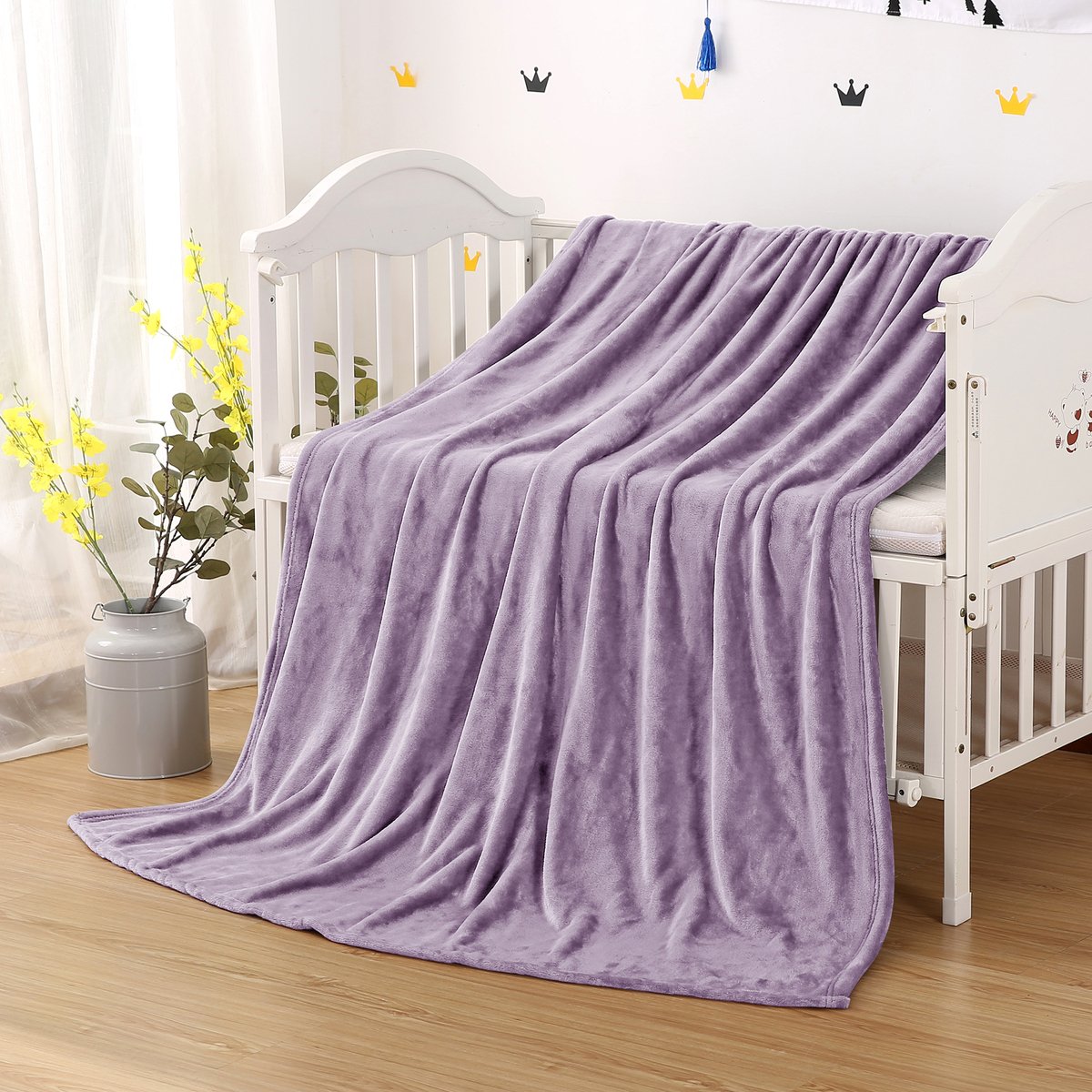 Utica Silky Touch Flannel Blanket Single 150x200cm Lavender